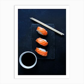 Sushi — Food kitchen poster/blackboard, photo art 2 Art Print