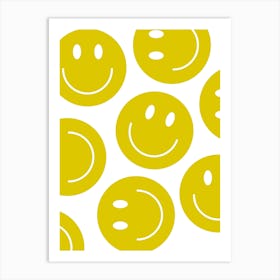 Yellow Smiley Faces Art Print