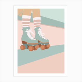 Retro Rollerskates Art Print