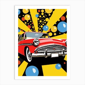 Classic Car Polka Dot 1 Art Print