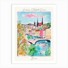 Poster Of Bern, Dreamy Storybook Illustration 4 Art Print