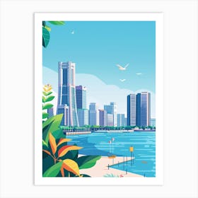 Yokohama Japan 2 Colourful Illustration Art Print