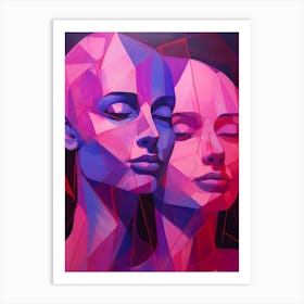 Abstract Geometric Lady Portrait 13 Art Print