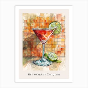 Strawberry Daiquiri Tile Poster 2 Art Print