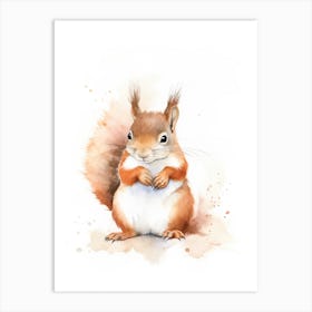 Baby Squirrel Watercolour Nursery 2 Art Print
