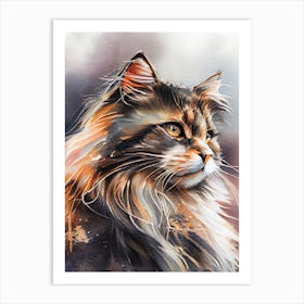 Portrait Of A Cat animal Art Print