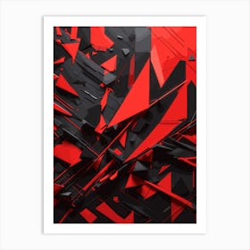 Abstract Red And Black Background Modern Art Print