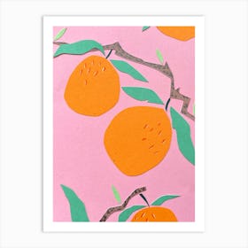 Pink Oranges Art Print