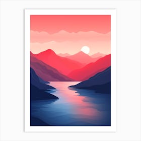 Sunset In The Mountains 1 Art Print