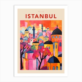 Istanbul Turkey 2 Fauvist Travel Poster Art Print