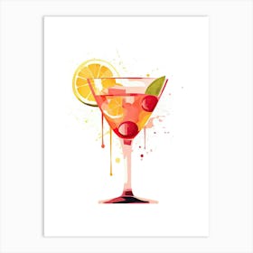 Illustration Sangria Floral Infusion Cocktail 2 Art Print