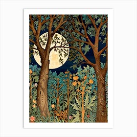 William Morris Moonlight In The Forest 108 Art Print