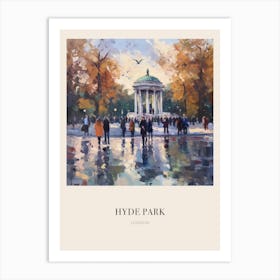 Hyde Park London 2 Vintage Cezanne Inspired Poster Art Print
