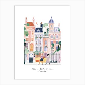 Notting Hill London Gouache Travel Illustration Art Print