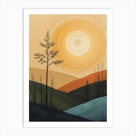 Sunset In The Hills 2 Art Print