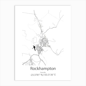 Rockhampton,Australia Minimalist Map Art Print