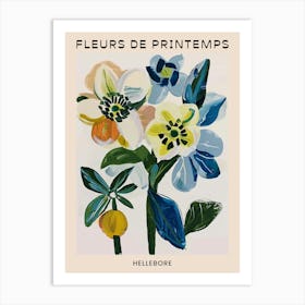 Spring Floral French Poster  Hellebore 3 Art Print