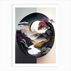 Landscapes 13, Yin and Yang Illustration Art Print