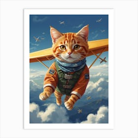 Flying Cat Art Print