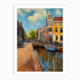 Wall painting print, Amsterdam, Netherlands, landscape art, Van Gogh style, fine art..231 Art Print