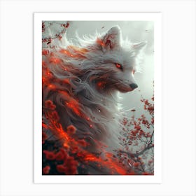 Beautiful Fantasy White Fox 21 Art Print