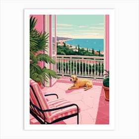 Dog On A Balcony Art Print