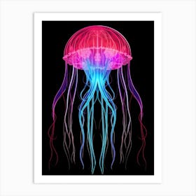 Sea Nettle Jellyfish Neon 1 Art Print