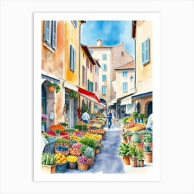 Fruit Market In France 1 Art Print