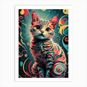 Colorful Cat 2 Art Print