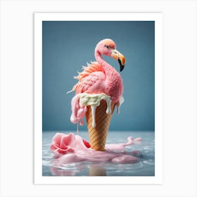 Flamingo Cone Art Print