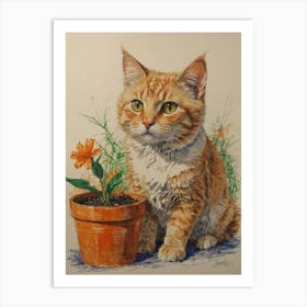 Orange Tabby Cat 7 Art Print