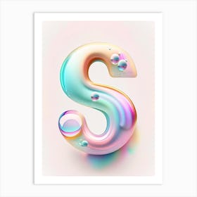 S, Alphabet Bubble Rainbow 2 Art Print