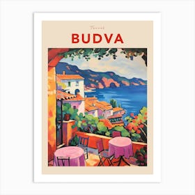 Budva Montenegro 3 Fauvist Travel Poster Art Print