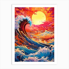 Great Wave At Sunset Art Print