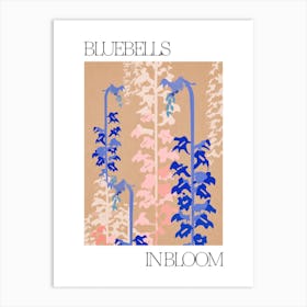 Bluebells In Bloom Flowers Bold Illustration 4 Art Print