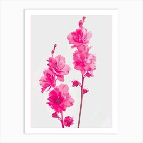 Hot Pink Delphinium 2 Art Print
