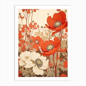 Japanese Anemone Victorian Style 3 Art Print