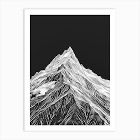 Ben Vane Mountain Line Drawing 4 Art Print