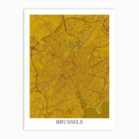 Brussels Yellow Blue Art Print
