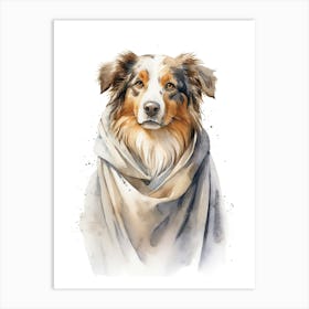 Australian Sheppard Dog As A Jedi 1 Art Print