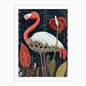 Greater Flamingo And Anthurium Boho Print 4 Art Print