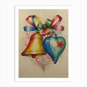 Bells And Hearts Art Print