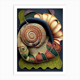 Roman Snail  Patchwork Art Print