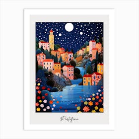 Poster Of Portofino, Italy, Illustration In The Style Of Pop Art 3 Art Print