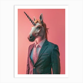 Toy Unicorn In A Suit & Tie 3 Art Print