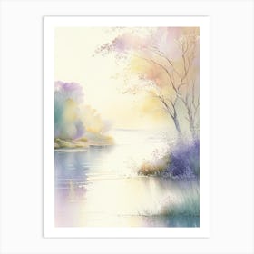 River Waterscape Gouache 2 Art Print