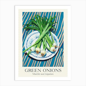 Marche Aux Legumes Green Onions Summer Illustration 1 Art Print