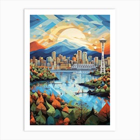 Vancouver, Canada, Geometric Illustration 4 Art Print