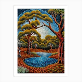 Default Australian Aboriginal Traditional Dot Painting Style A 0 (5) Art Print