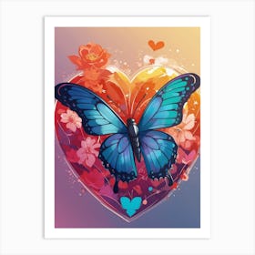 Butterfly Heart Art Print